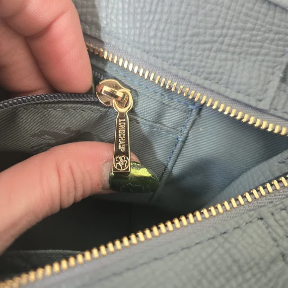 Authentic Longchamp Large Mailbox  Leather Tote Bag in Slate Blue - Picture 6 of 8